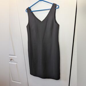 JONES NEW YORK Classic Midi Straight Black Dress Sleeveless Size 14 Back Zipper